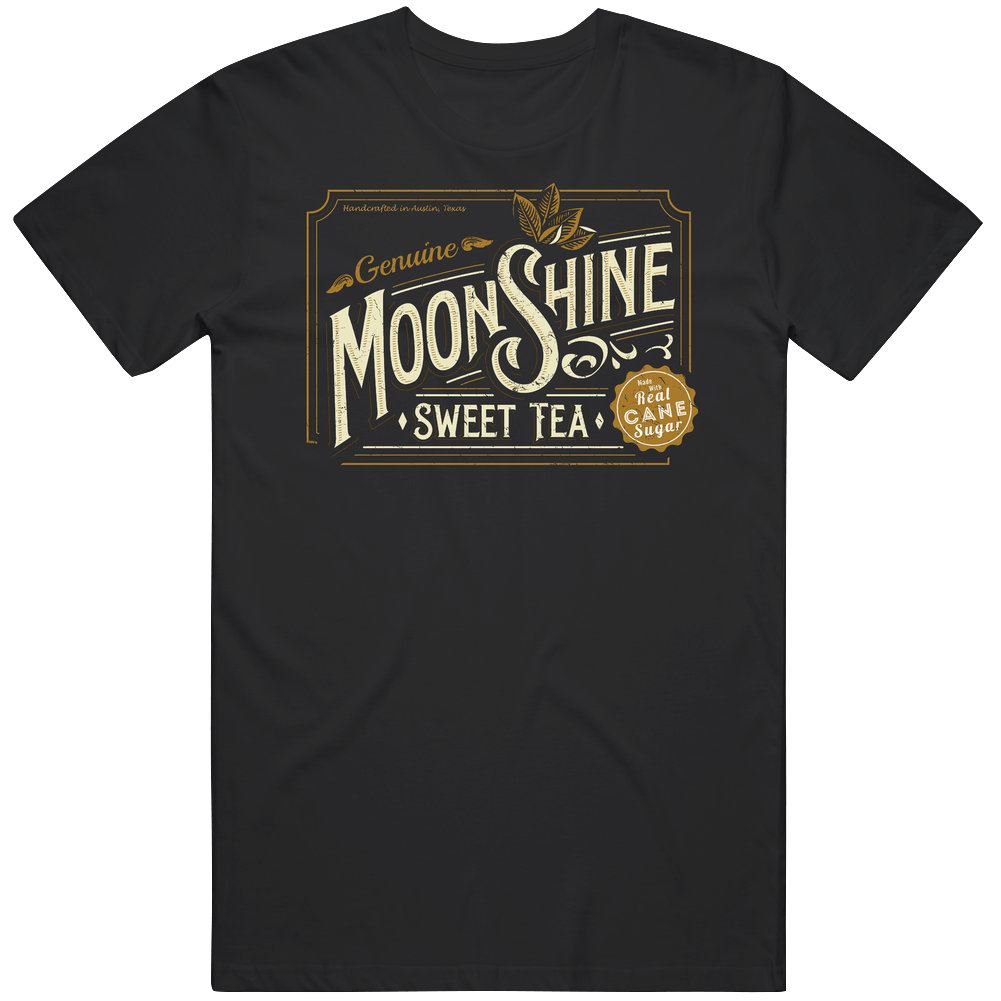 Genuine Moonshine Sweet Tea Label Logo Mens Cotton Tee T Shirt