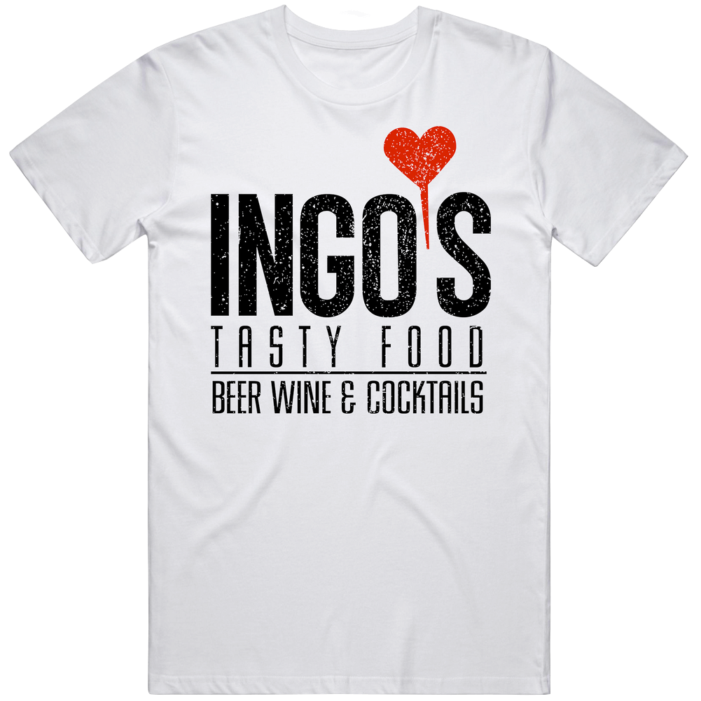 Ingo's Tasty Food Phoenix Arizona Top Restaurants Food Fan Lover Foodie Worn Look Mens Cotton Tee T Shirt