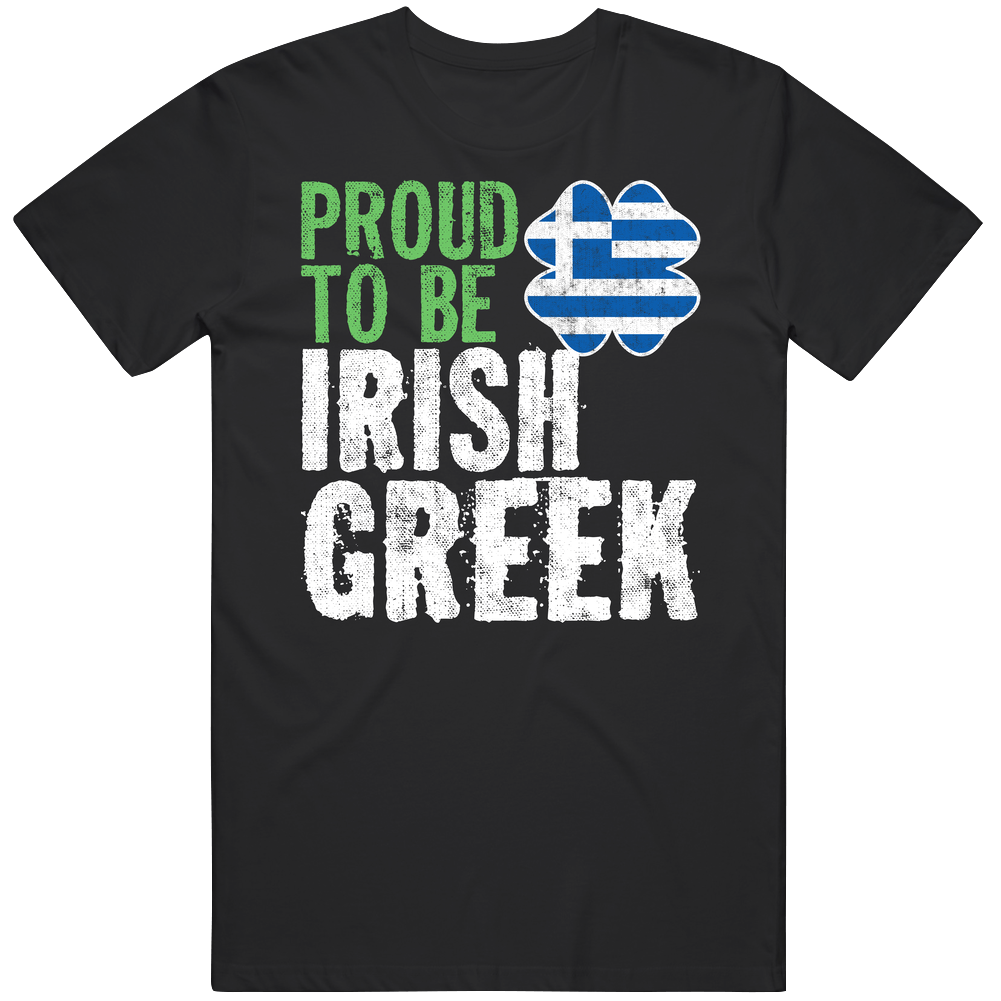 Proud To Be Irish Greek Worn Look Mens Cotton Tee T Shirt
