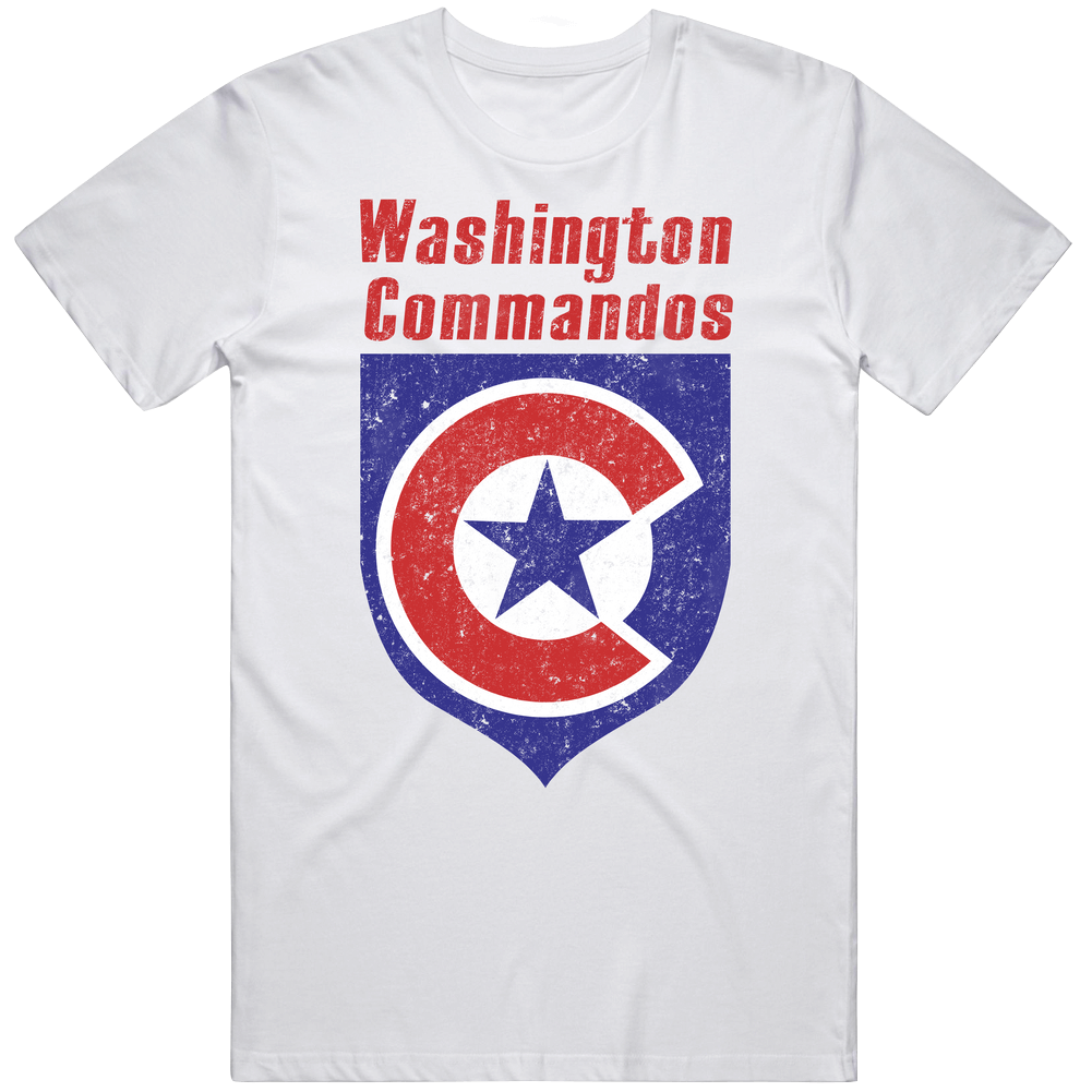 Washington Commandos Arena Football Retro Look Mens Cotton Tee T Shirt Washington Commandos Arena Football Retro Look Mens Cotton Tee T Shirt