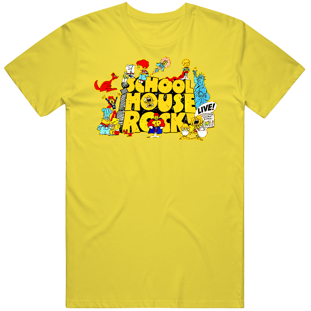 School House Rock 70s Vintage Merch Cotton Tee Mens Cotton Tee T Shirt