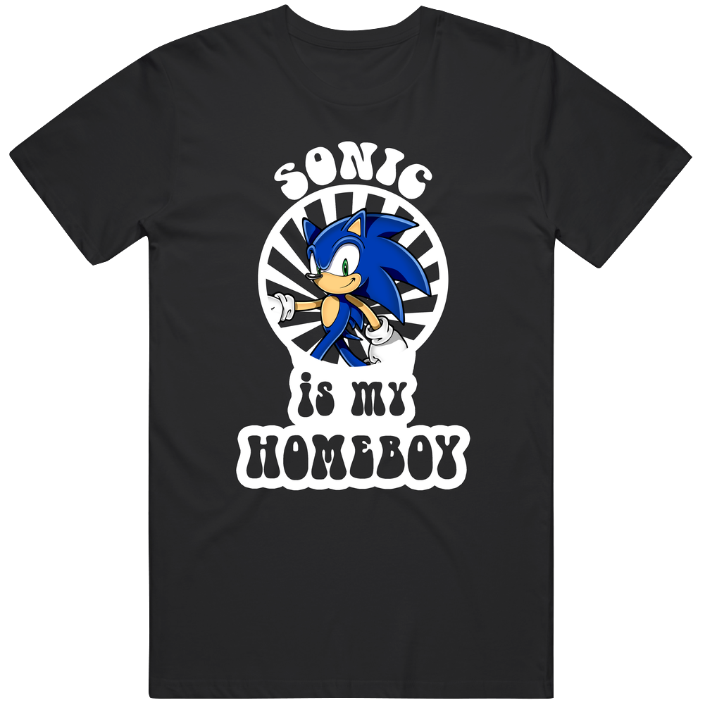 Sonic The Hedgehog Is My Homeboy Popular Video Game Character Fan Mens Cotton Tee T Shirt Sonic The Hedgehog Is My Homeboy Popular Video Game Character Fan Mens Cotton Tee T Shirt
