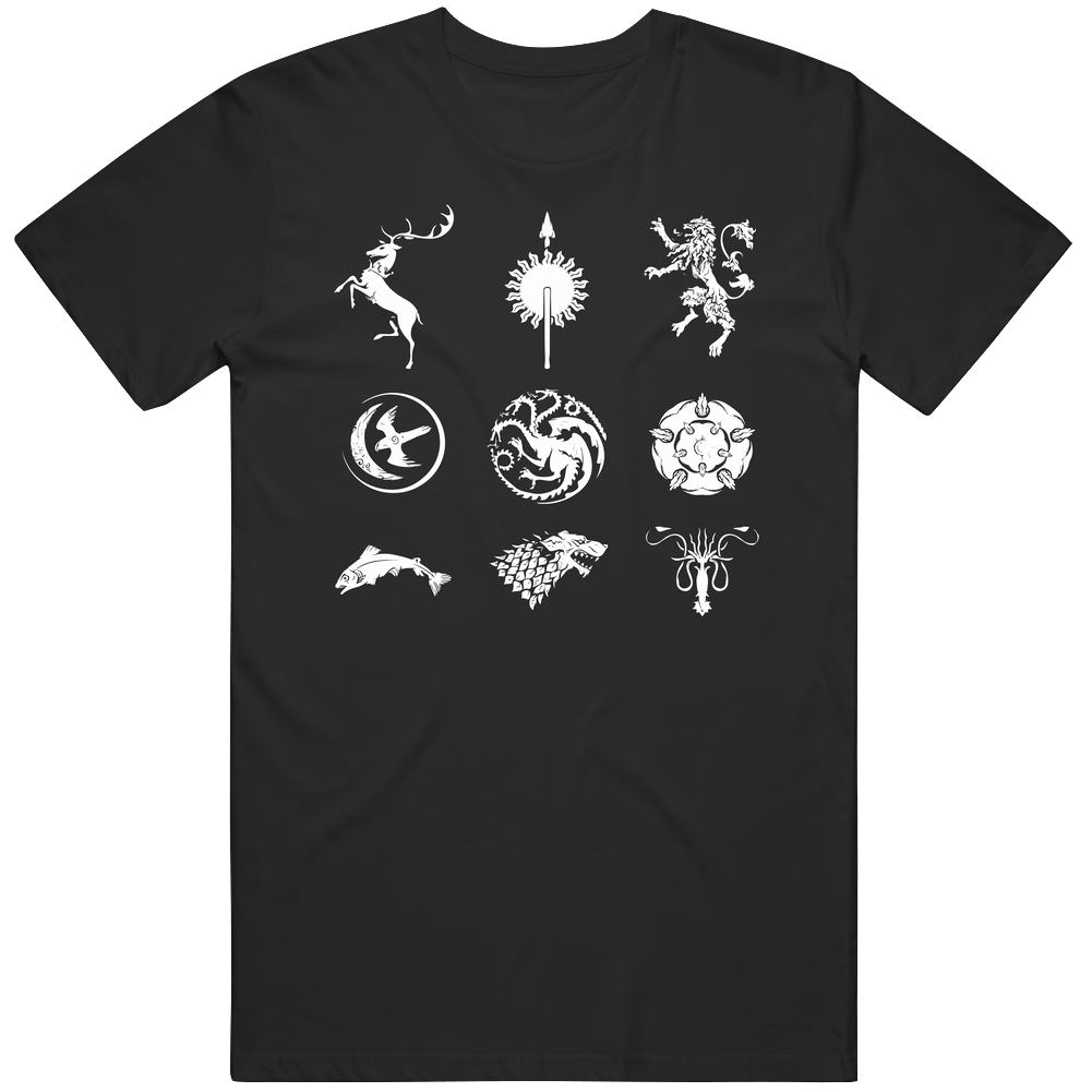 Game Of Thrones Family House Symbols Got Fan Mens Cotton Tee T Shirt