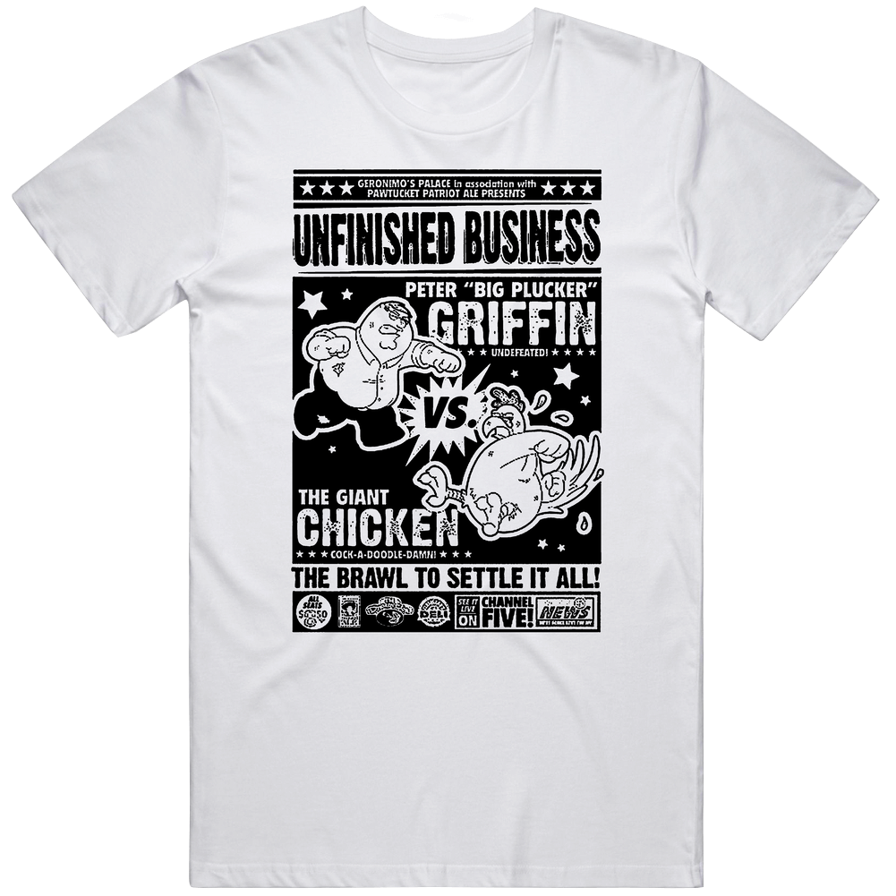 Family Guy Peter vs Giant Chicken JOE Mens Cotton Tee T Shirt Family Guy Peter vs Giant Chicken JOE Mens Cotton Tee T Shirt