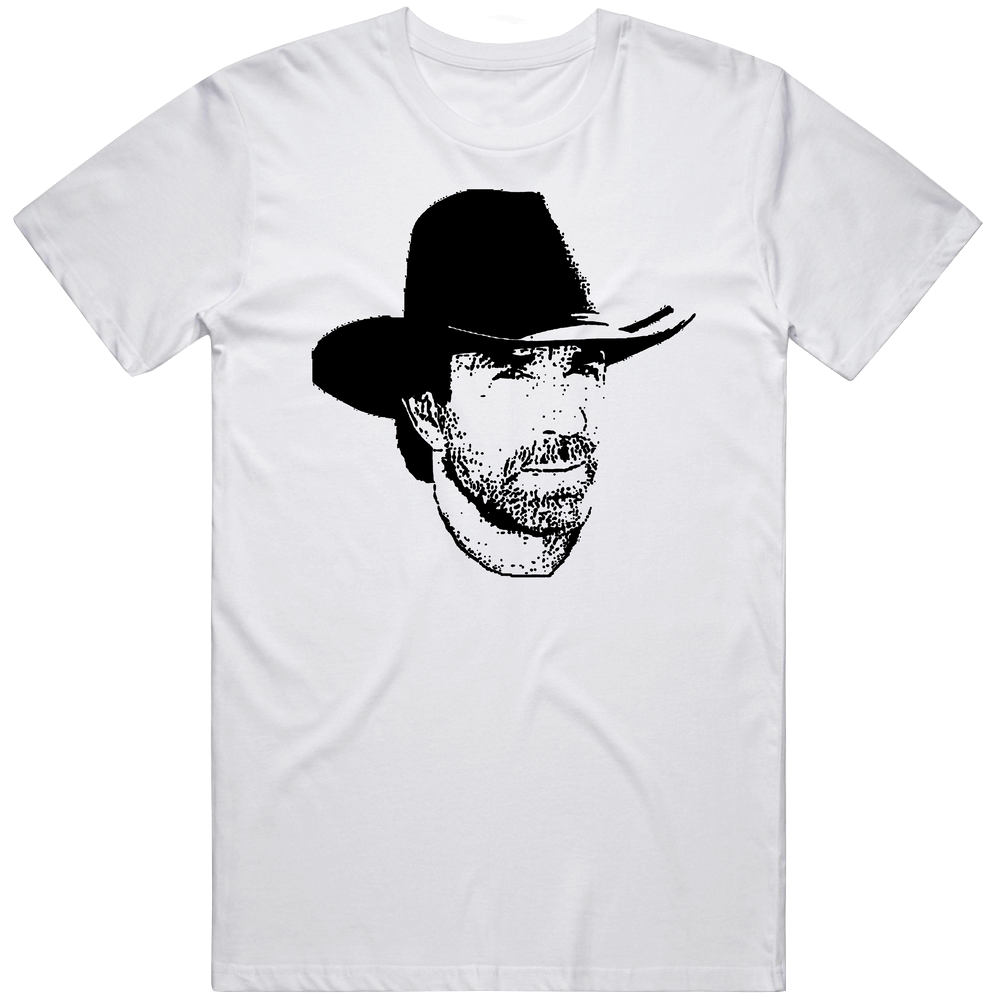Walker Texas Ranger Face Silhouette Retro 90s Tv Show Fan Mens Cotton Tee T Shirt