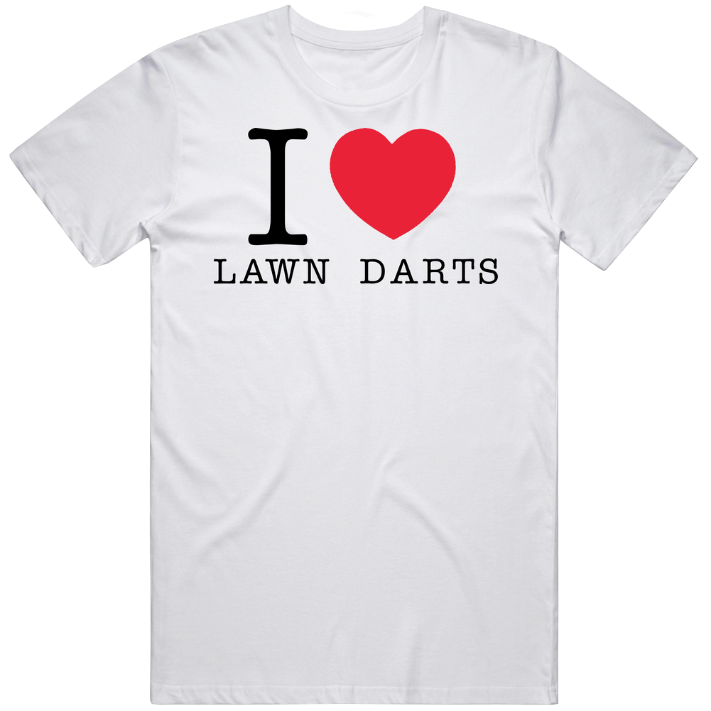 I Love Luv Heart Lawn Darts Mens Cotton Tee T Shirt I Love Luv Heart Lawn Darts Mens Cotton Tee T Shirt