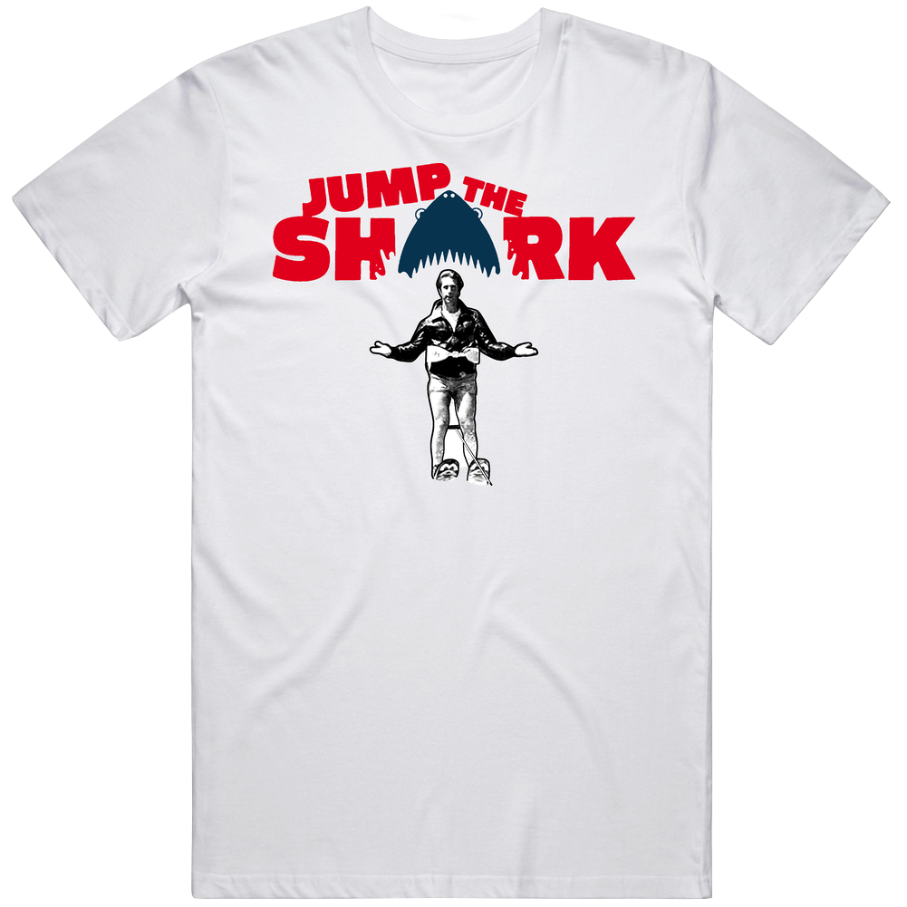 Fonzie Happy Days Jump The Shark Retro Tv Mens Cotton Tee T Shirt