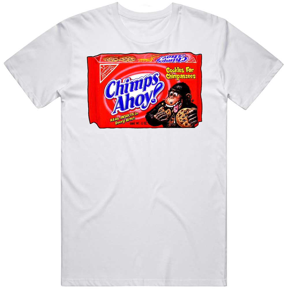 Wacky Packages Chimp Chocolate Cookies Retro Funny Mens Cotton Tee T Shirt