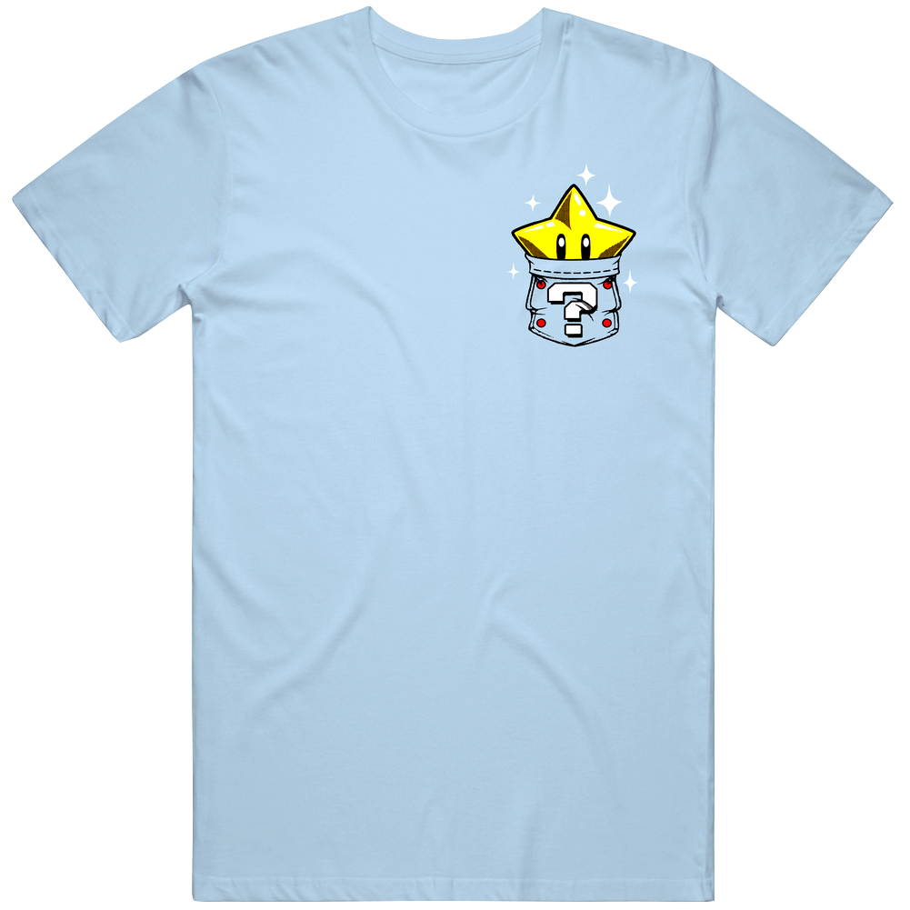 Star Mario Bros Pocket Mens Cotton Tee T Shirt