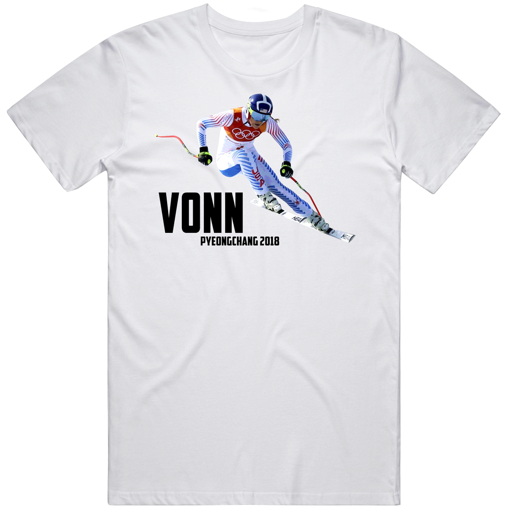 Lindsey Vonn Usa United States Alpine Skiing 2018 Olympic Athlete Fan Mens Cotton Tee T Shirt