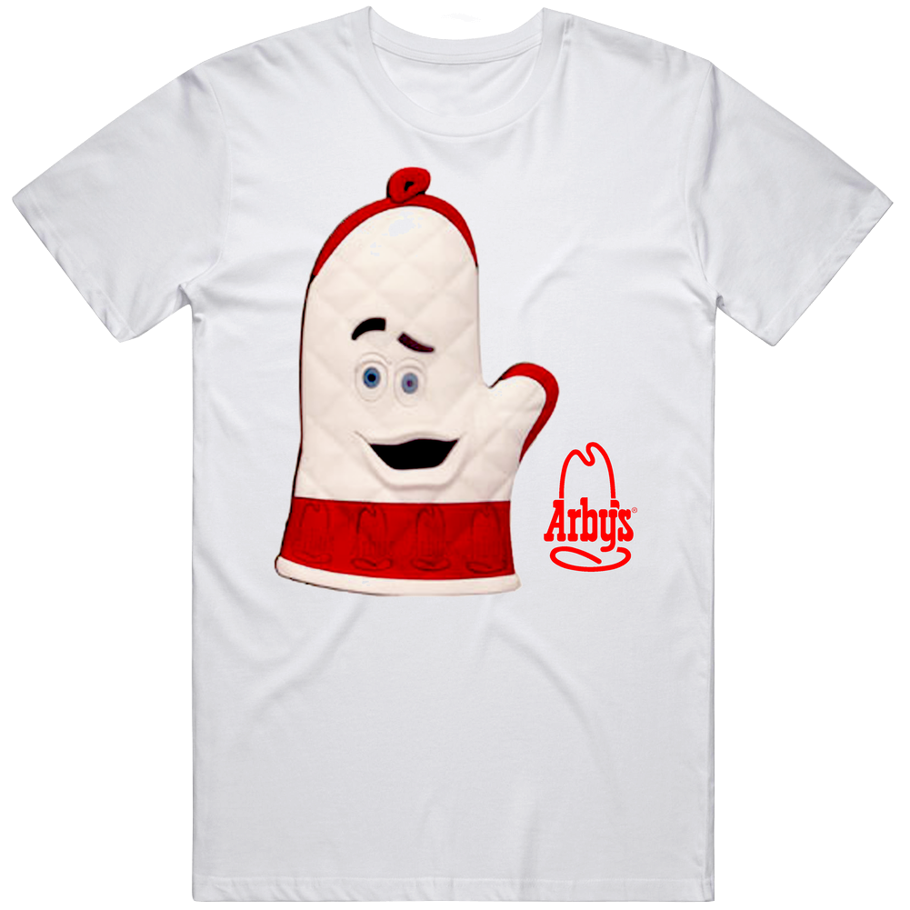 Arby's Oven Mitt Restaurant Mascot Mens Cotton Tee T Shirt
