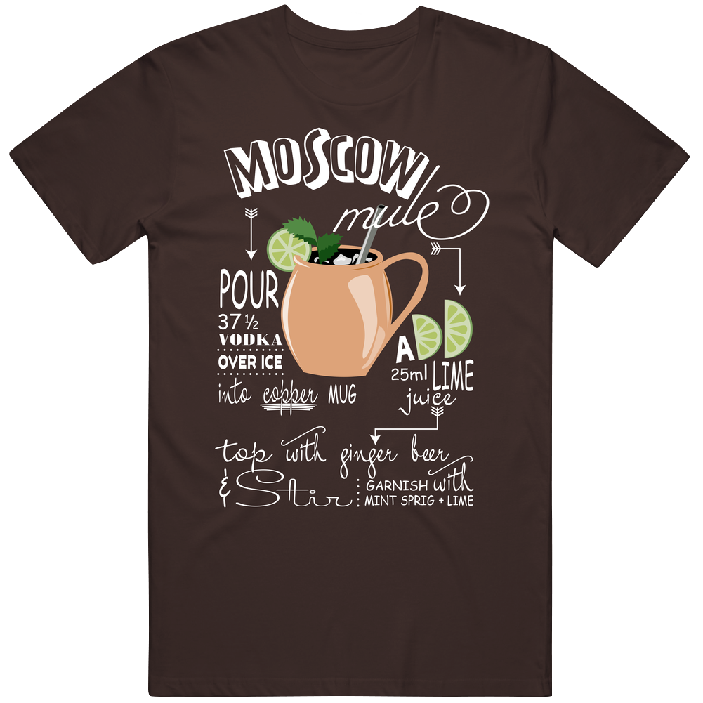 Moscow Mule Drink Recipe Cool Drinking Fan Mens Cotton Tee T Shirt