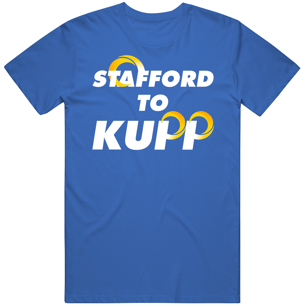 Stafford To Kupp Horns Football Fan Mens Cotton Tee T Shirt Stafford To Kupp Horns Football Fan Mens Cotton Tee T Shirt