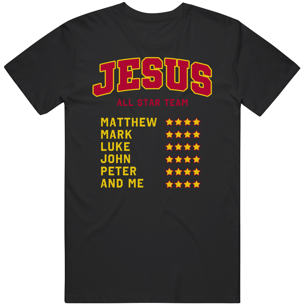Jesus All Star Team Sports Mens Cotton Tee T Shirt