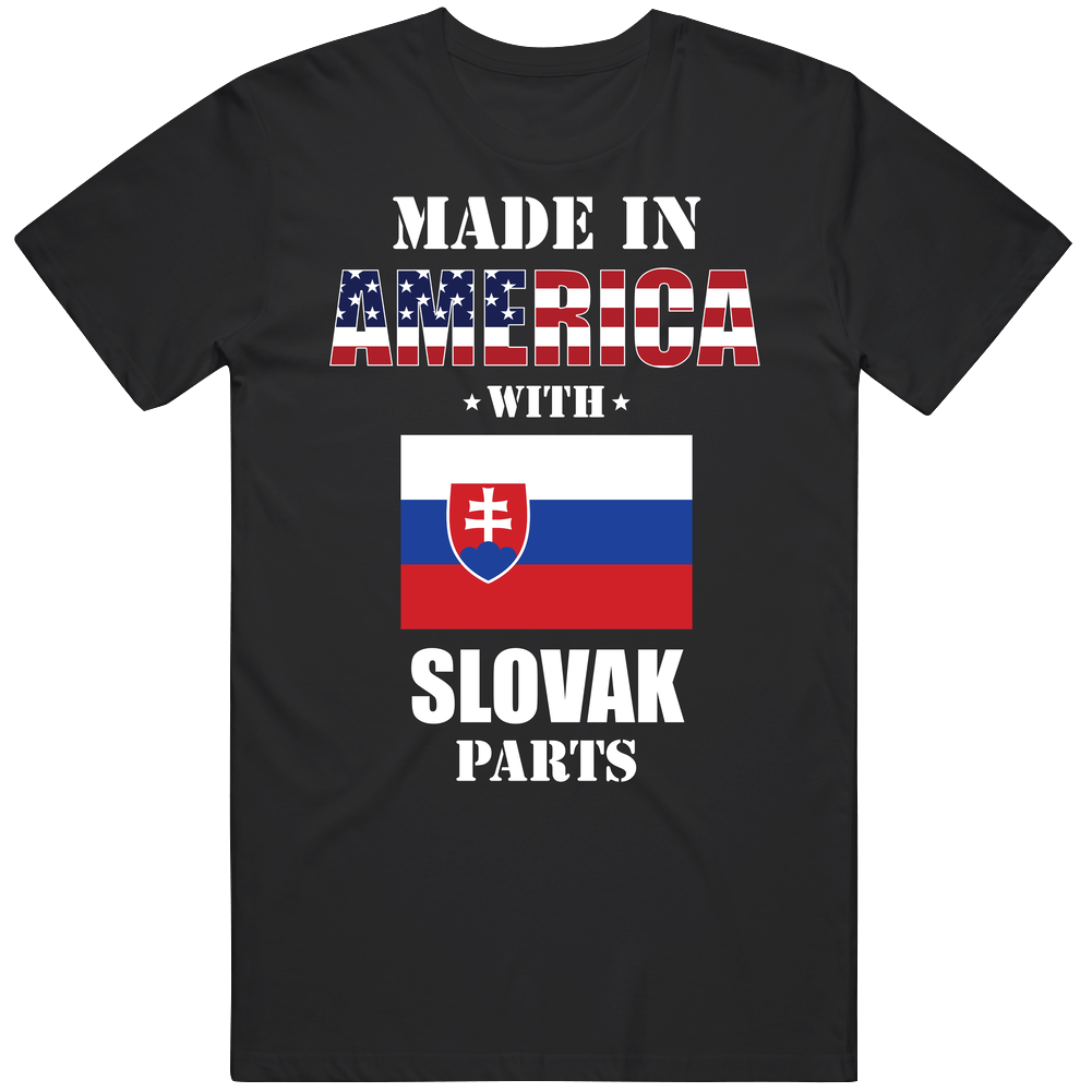 Made In America With Slovak Parts Patriotic Nationality Mens Cotton Tee T Shirt