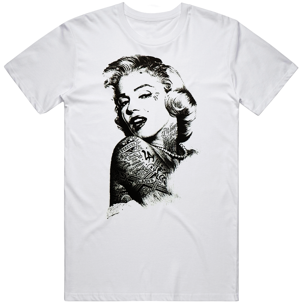 Marilyn Tattoo La Legend Die Young Hollywood Retro Mens Cotton Tee T Shirt