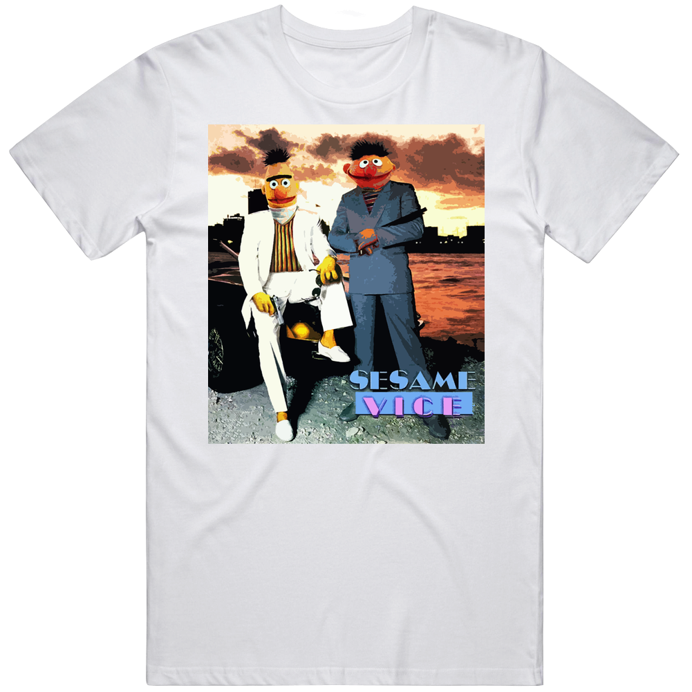 Bert And Ernie Sesame Street Miami Vice Mens Cotton Tee T Shirt Bert And Ernie Sesame Street Miami Vice Mens Cotton Tee T Shirt