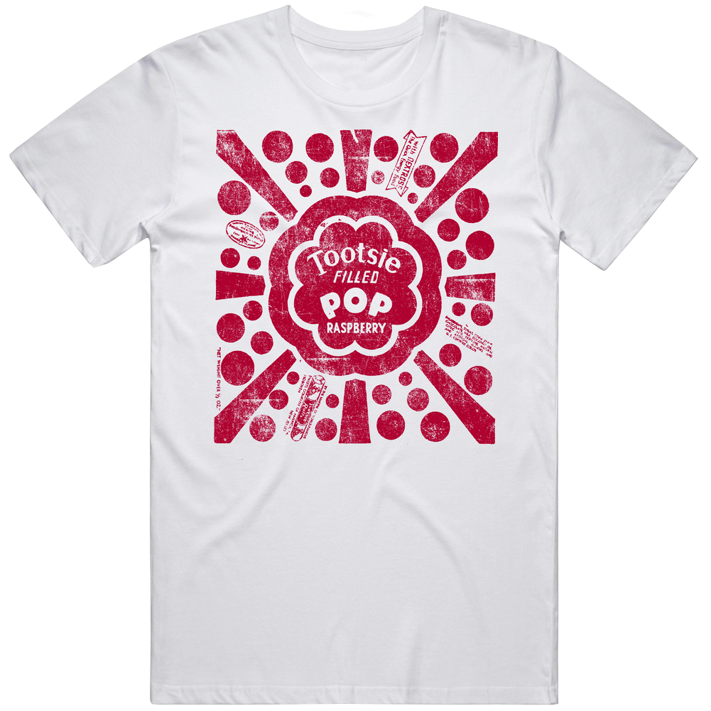 Retro Raspberry Tootsie Pop Vintage Candy Wrapper Mens Cotton Tee T Shirt Retro Raspberry Tootsie Pop Vintage Candy Wrapper Mens Cotton Tee T Shirt