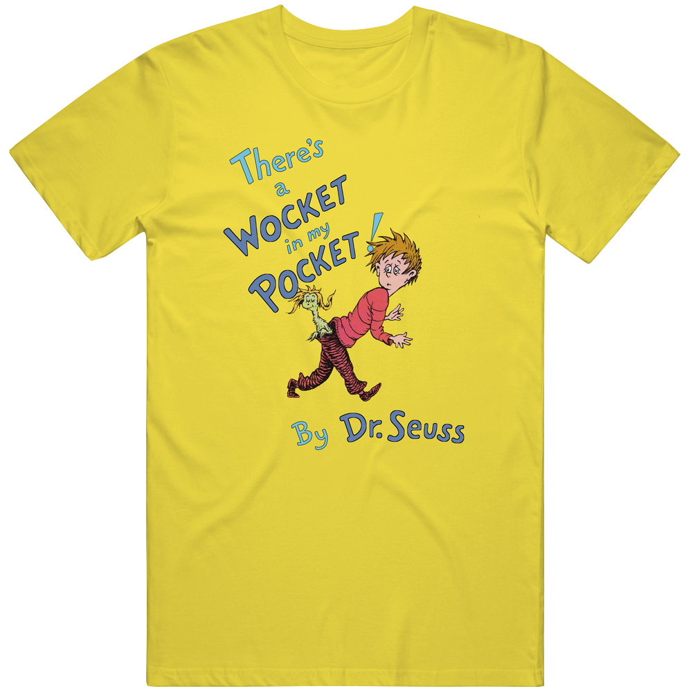 Theres A Wocket Pocket Dr Seuss Retro Vintage Daisy Yellow Cotton Mens Cotton Tee T Shirt Theres A Wocket Pocket Dr Seuss Retro Vintage Daisy Yellow Cotton Mens Cotton Tee T Shirt