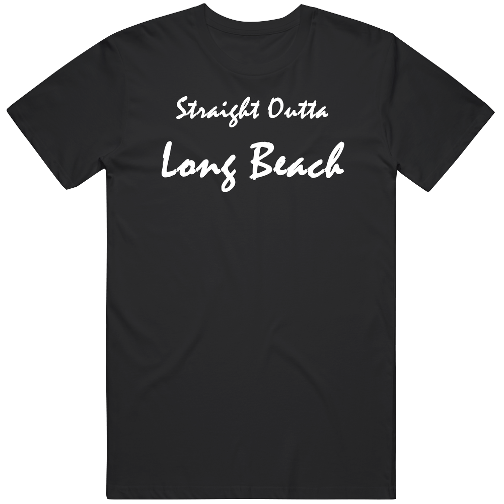 Long Beach Straight Outta Gangsta Long Beach Custom Mens Cotton Tee T Shirt