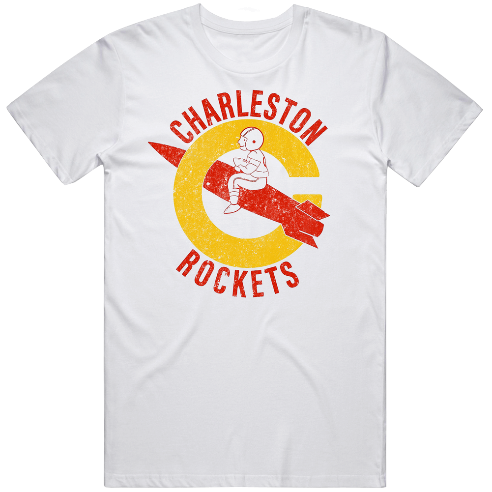 Charleston Rockets Cfl Continental Football League Vintage Team Logo Mens Cotton Tee T Shirt