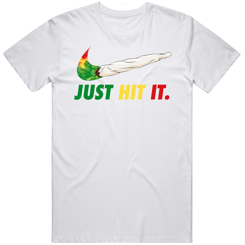 Just Hit It Nike Parody Cannabis Weed Joint Doobie Stoner Mens Cotton Tee T Shirt Just Hit It Nike Parody Cannabis Weed Joint Doobie Stoner Mens Cotton Tee T Shirt