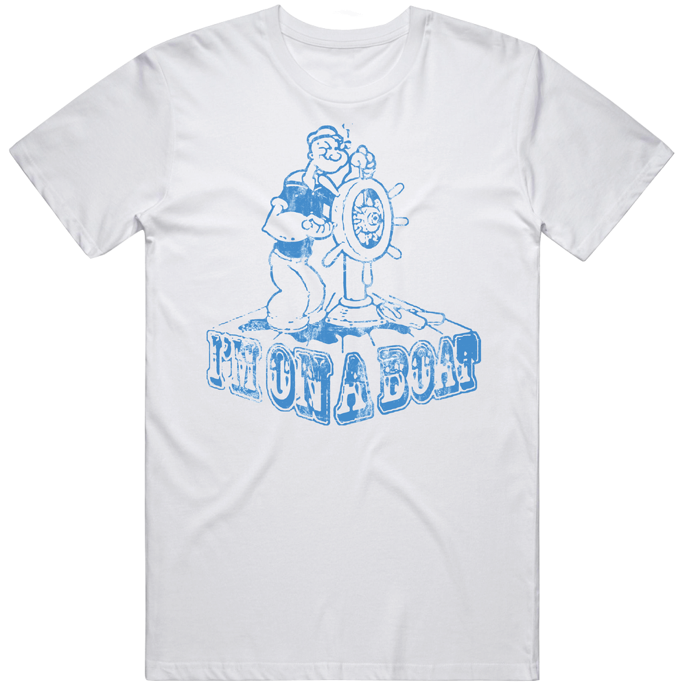 Popeye I'm On A Boat Cartoon Mens Cotton Tee T Shirt