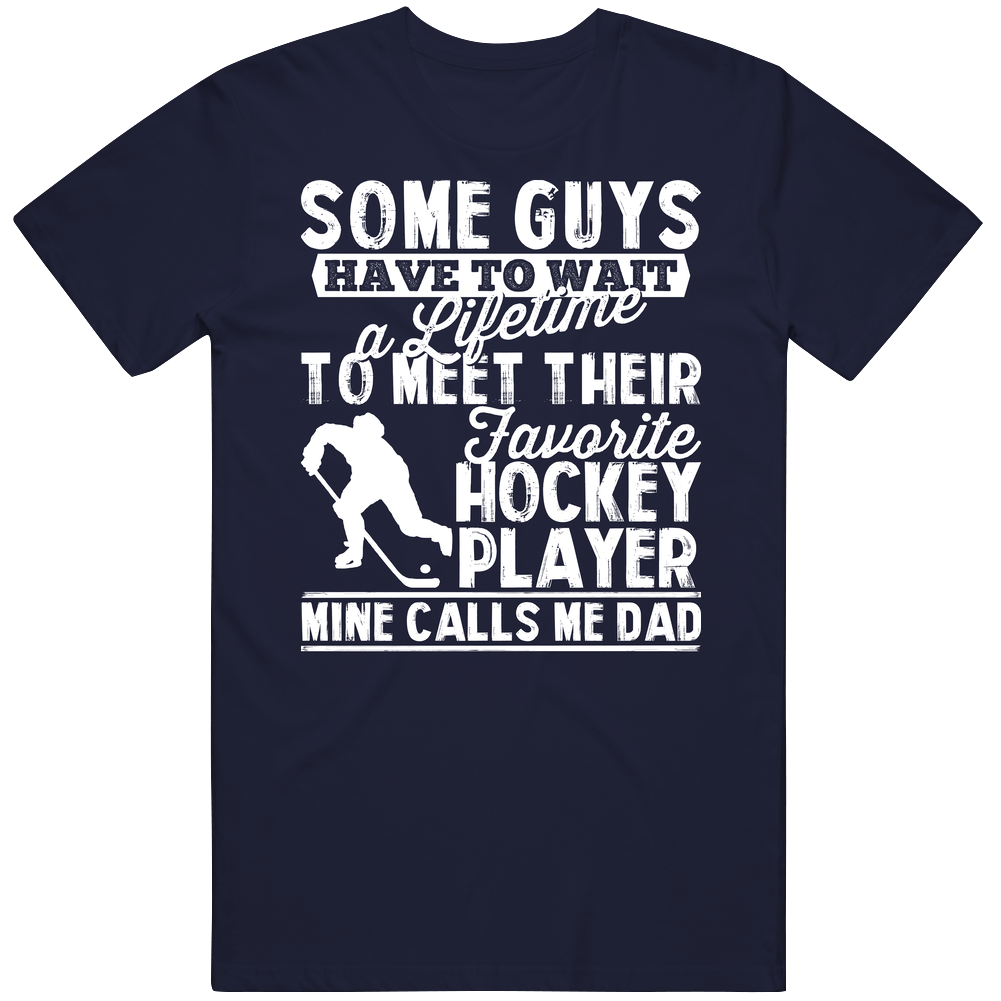 Favorite Hockey Player Star Sport Called Me Dad Father's Day Daddy Mens Cotton Tee T Shirt
