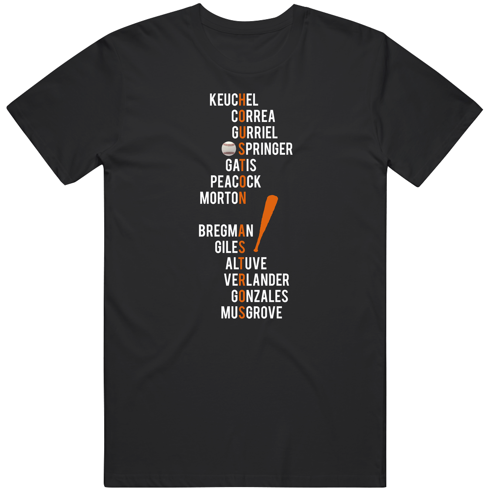 Houston Astros 2017 World Series Champs Roster Players Baseball Mens Cotton Tee T Shirt Houston Astros 2017 World Series Champs Roster Players Baseball Mens Cotton Tee T Shirt