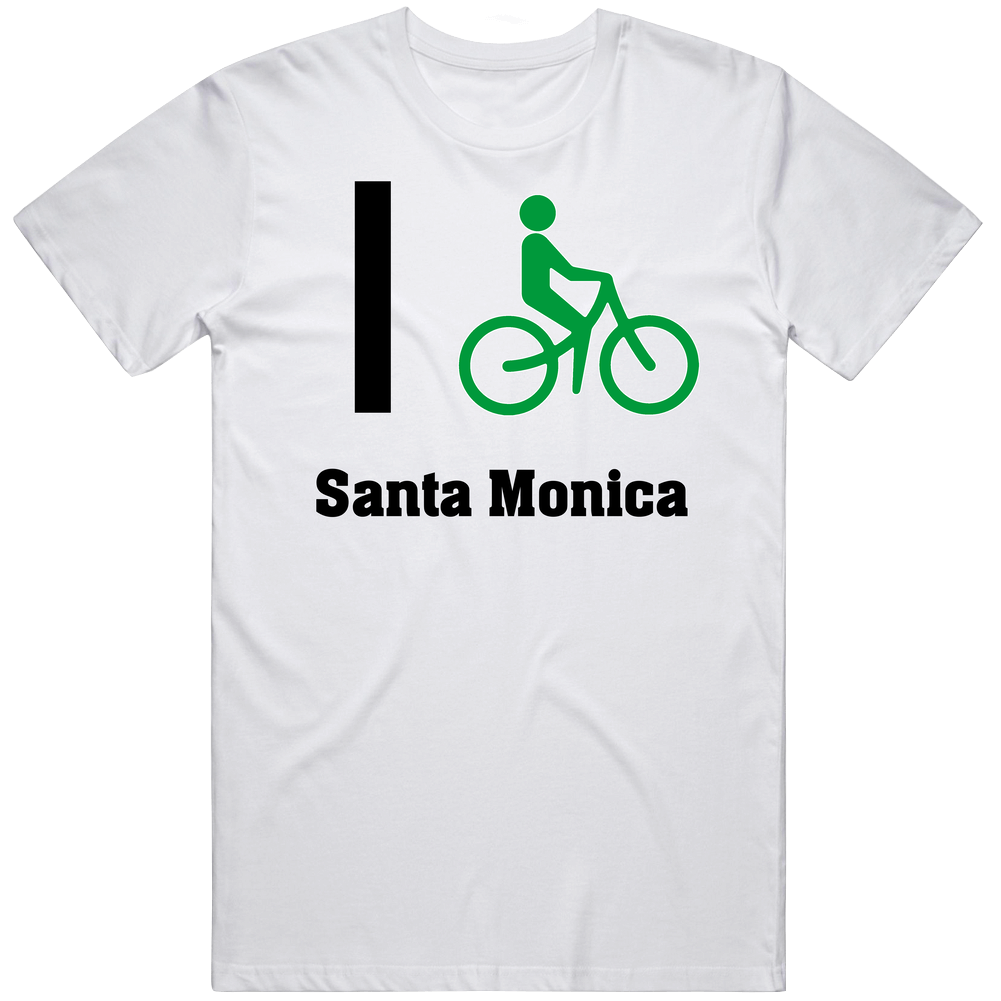 I Bike Santa Monica Custom Mens Cotton Tee T Shirt I Bike Santa Monica Custom Mens Cotton Tee T Shirt