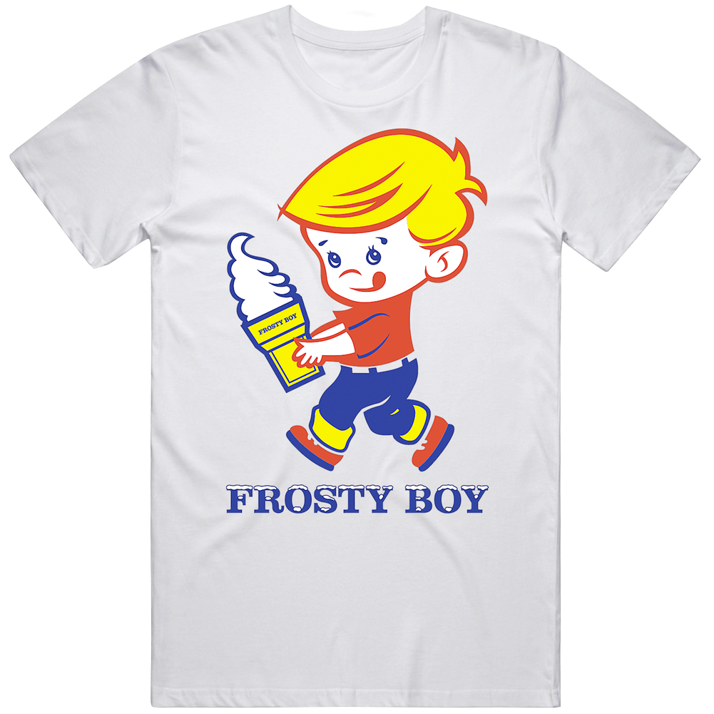 Frosty Boy Soft Serve Frozen Yogurt Food Foodie Fan Logo Mens Cotton Tee T Shirt