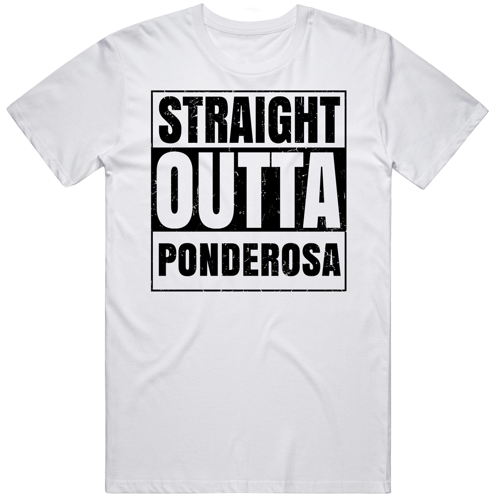 Straight Outta Ponderosa High School Funny Compton Parody Cool Mens Cotton Tee T Shirt
