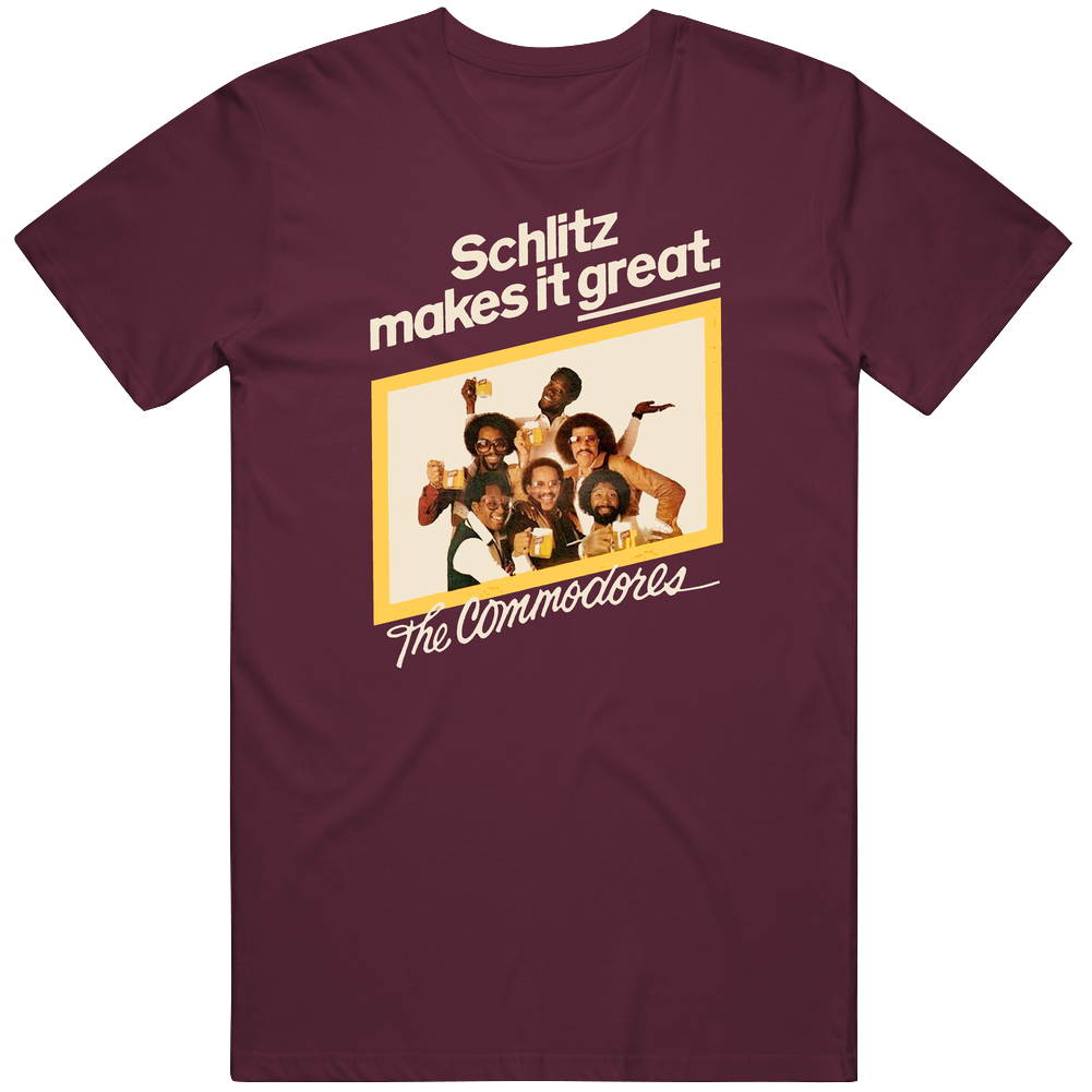 Schlitz Makes It Great The Commodores Beer Mens Cotton Tee T Shirt
