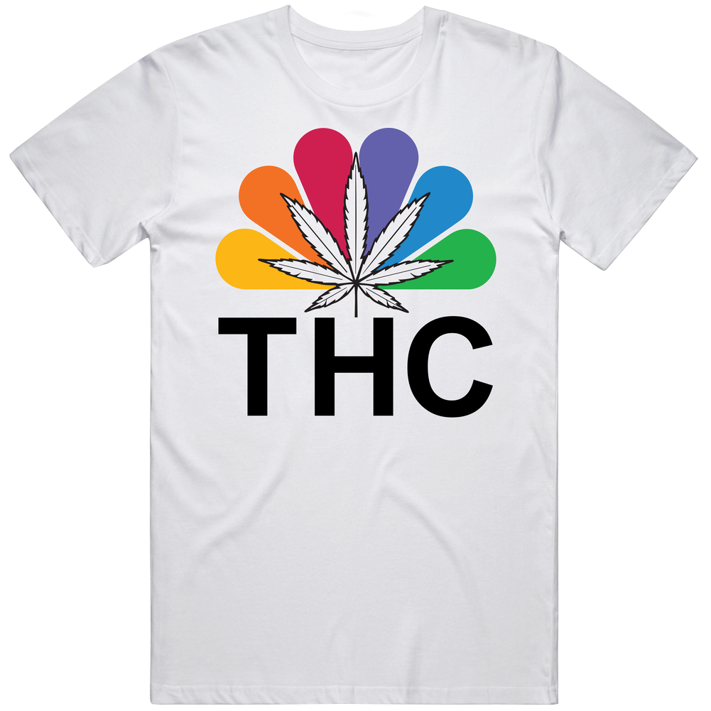 Thc Ncb Tv Network Logo Parody Weed Pot Marijuana Mens Cotton Tee T Shirt