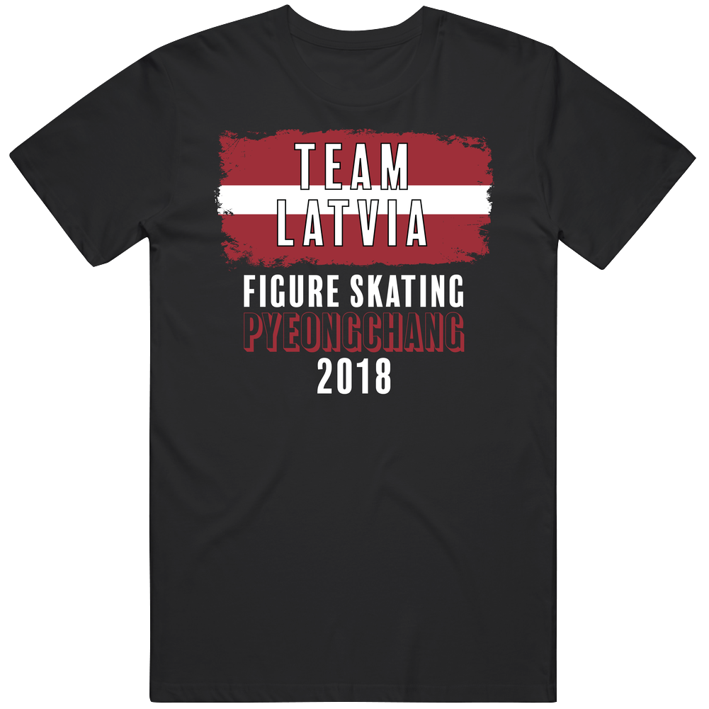 Team Latvia Figure Skating Pyeongchang 2018 Olympic Mens Cotton Tee T Shirt Team Latvia Figure Skating Pyeongchang 2018 Olympic Mens Cotton Tee T Shirt
