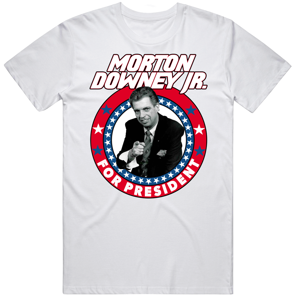 Morton Downey Jr. For President Talk Show Host Celeb Fan Election Mens Cotton Tee T Shirt