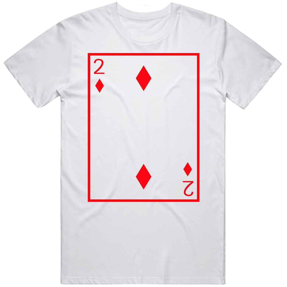 Two Of Diamonds Playing Card Funny Halloween Costume Mens Cotton Tee T Shirt