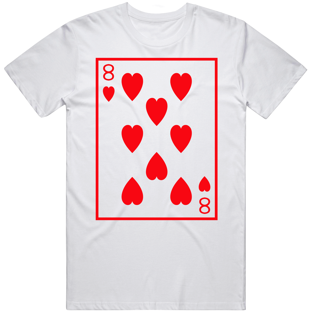 Eight Of Hearts Playing Card Funny Halloween Costume Mens Cotton Tee T Shirt