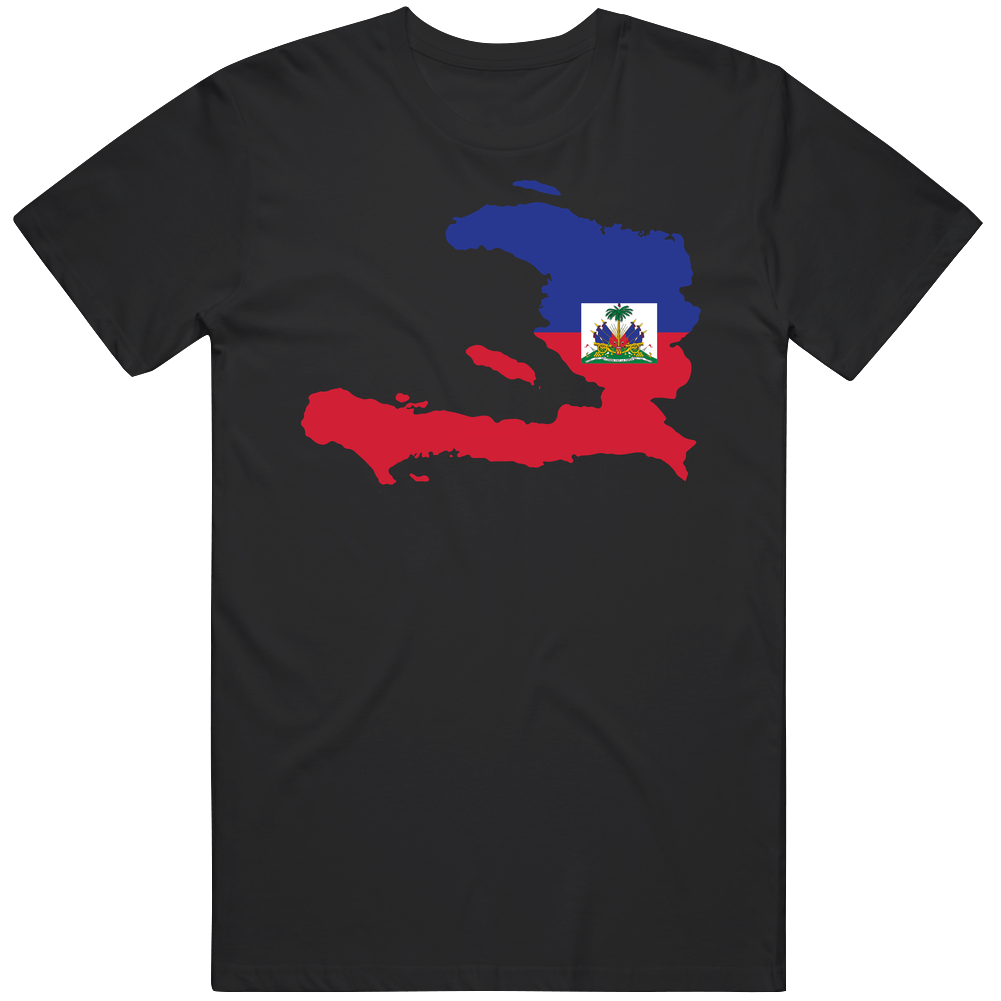 Haiti Country Flag Silhouette Patriotic Nationality Mens Cotton Tee T Shirt
