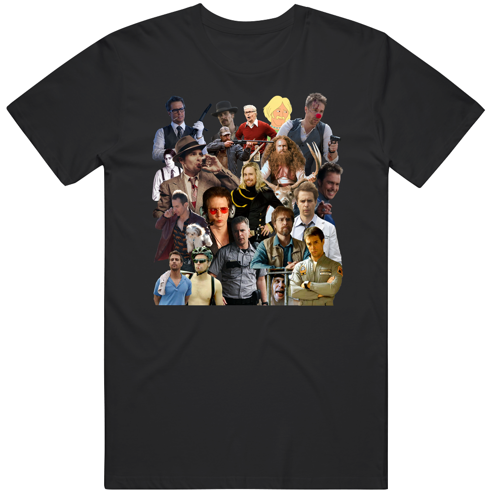Sam Rockwell Hollywood Celeb Actor Mashup Super Fan Gift Mens Cotton Tee T Shirt