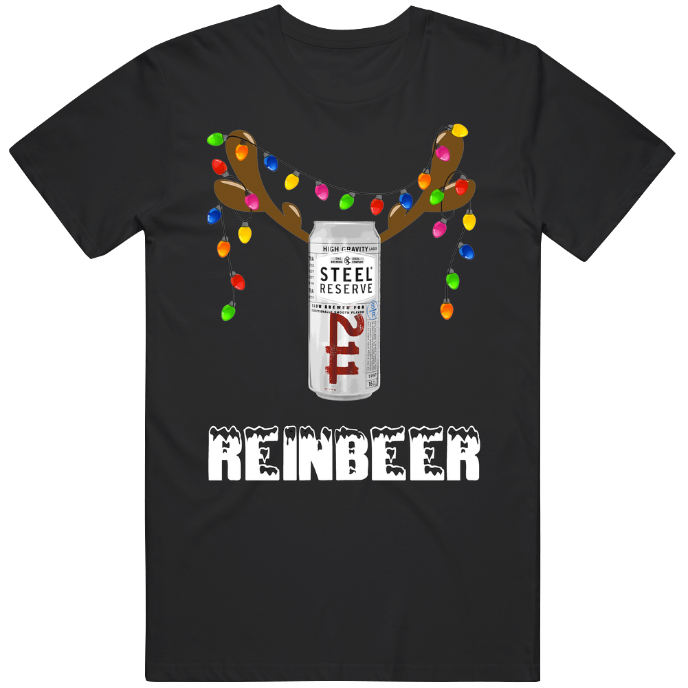 Steel Reserve Reinbeer Funny Beer Lager Fan Mens Cotton Tee T Shirt
