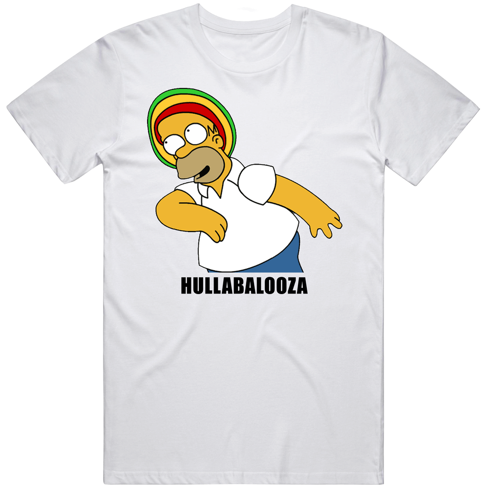 Homer Simpson Hullabalooza Rock Mens Cotton Tee T Shirt Homer Simpson Hullabalooza Rock Mens Cotton Tee T Shirt