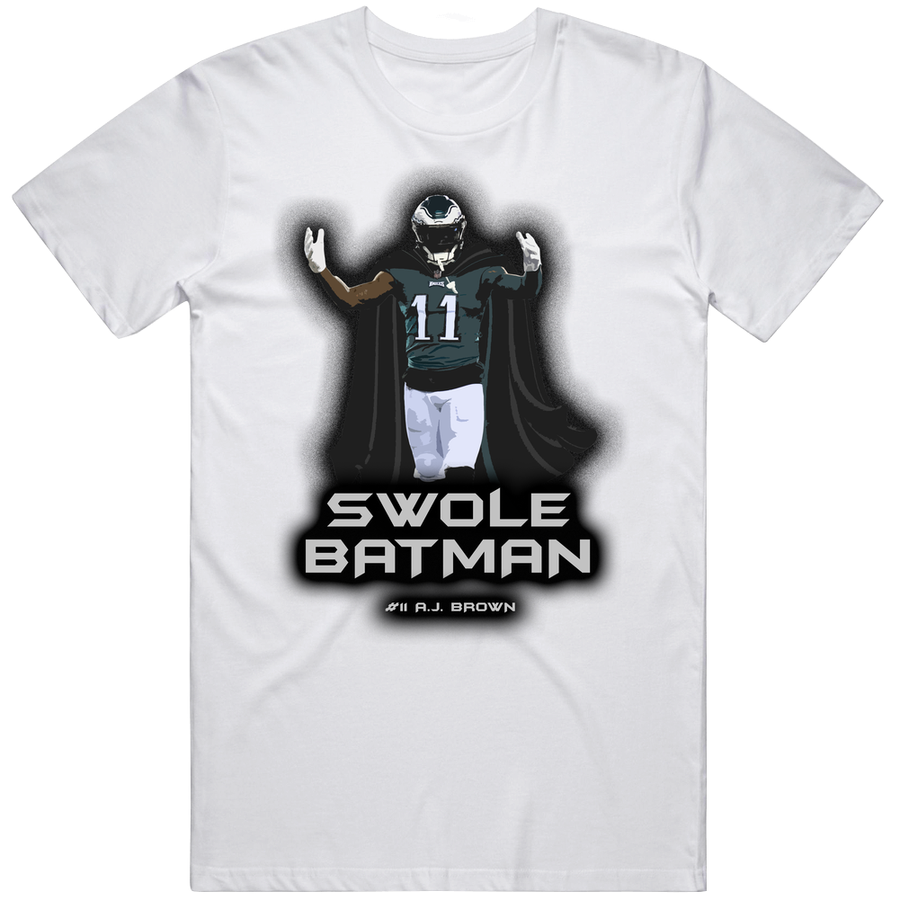 Aj Brown 11 Swole Batman White Mens Cotton Tee T Shirt