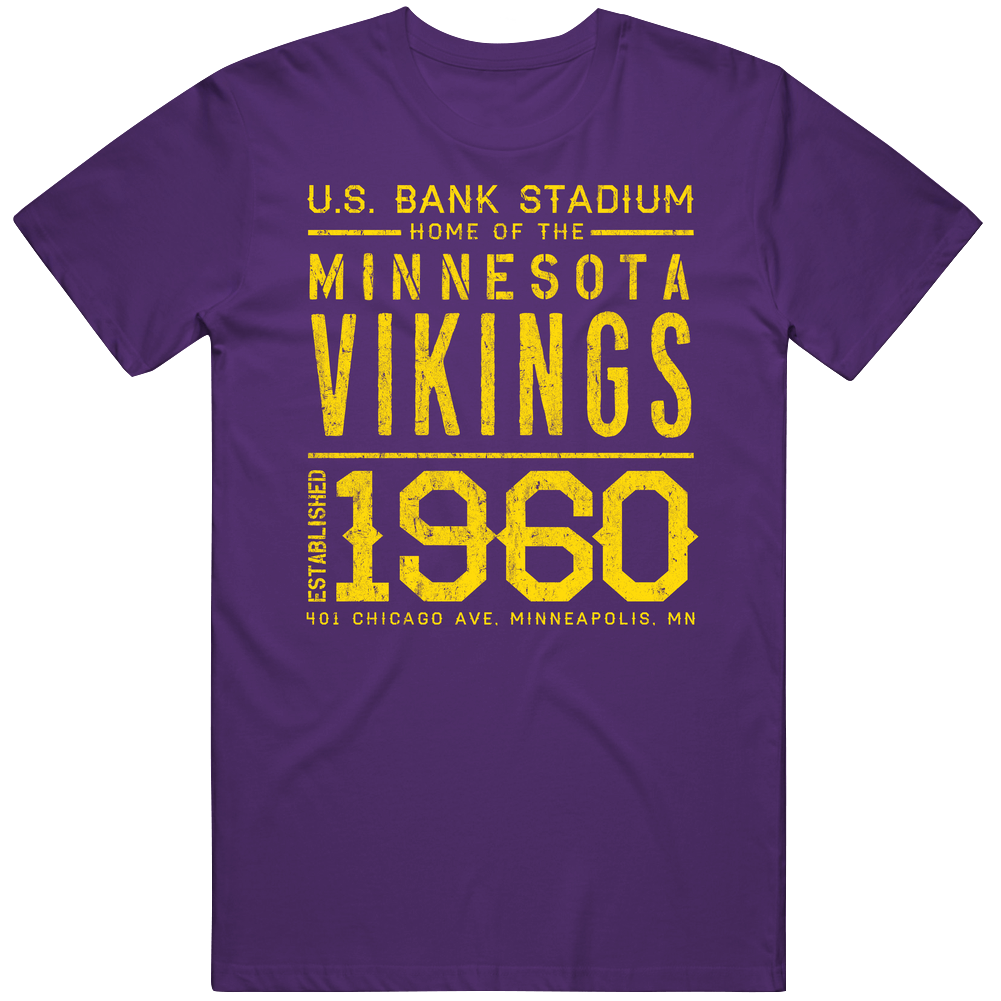 Minnesota Football Us Bank Stadium Retro Sports Poster Style Fan Mens Cotton Tee T Shirt