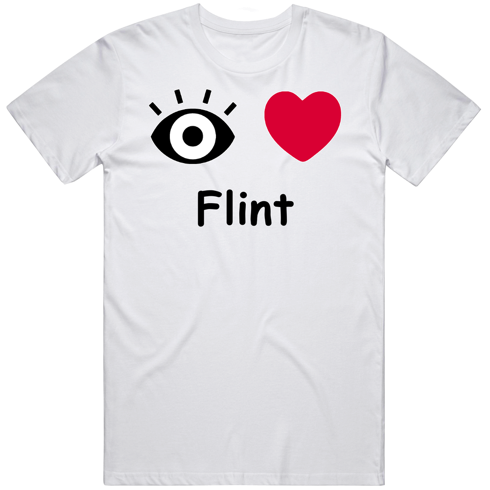 Flint I Love Flint Custom Mens Cotton Tee T Shirt