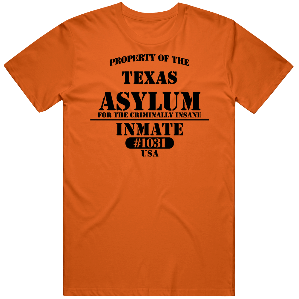 Texas Insane Asylum Inmate Halloween Costume Mens Cotton Tee T Shirt Texas Insane Asylum Inmate Halloween Costume Mens Cotton Tee T Shirt