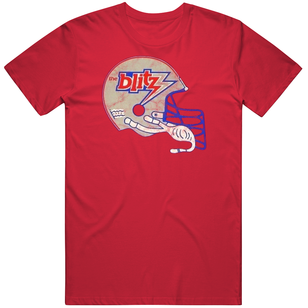 Chicago Blitz Usfl Football Fan Worn Look Mens Cotton Tee T Shirt Chicago Blitz Usfl Football Fan Worn Look Mens Cotton Tee T Shirt