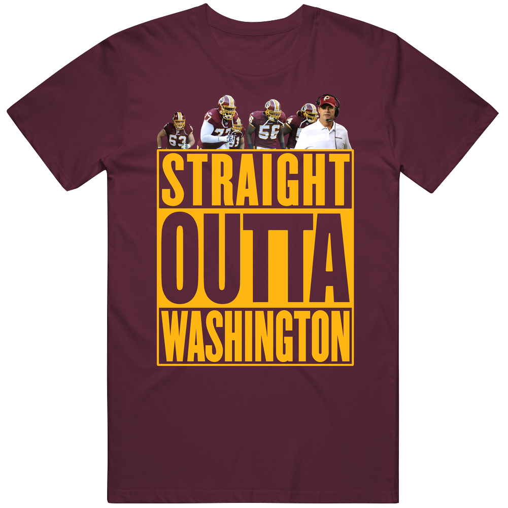 Straight Outta Washington Coach Players Washington Football Fan Mens Cotton Tee T Shirt