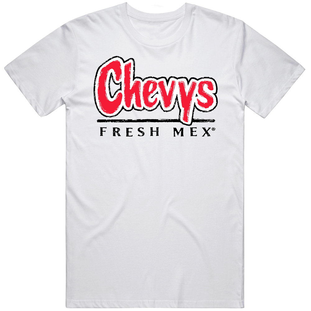 Chevy's Fresh Mex Favourite Food Mens Size Large White Mens Cotton Tee T Shirt Chevy's Fresh Mex Favourite Food Mens Size Large White Mens Cotton Tee T Shirt