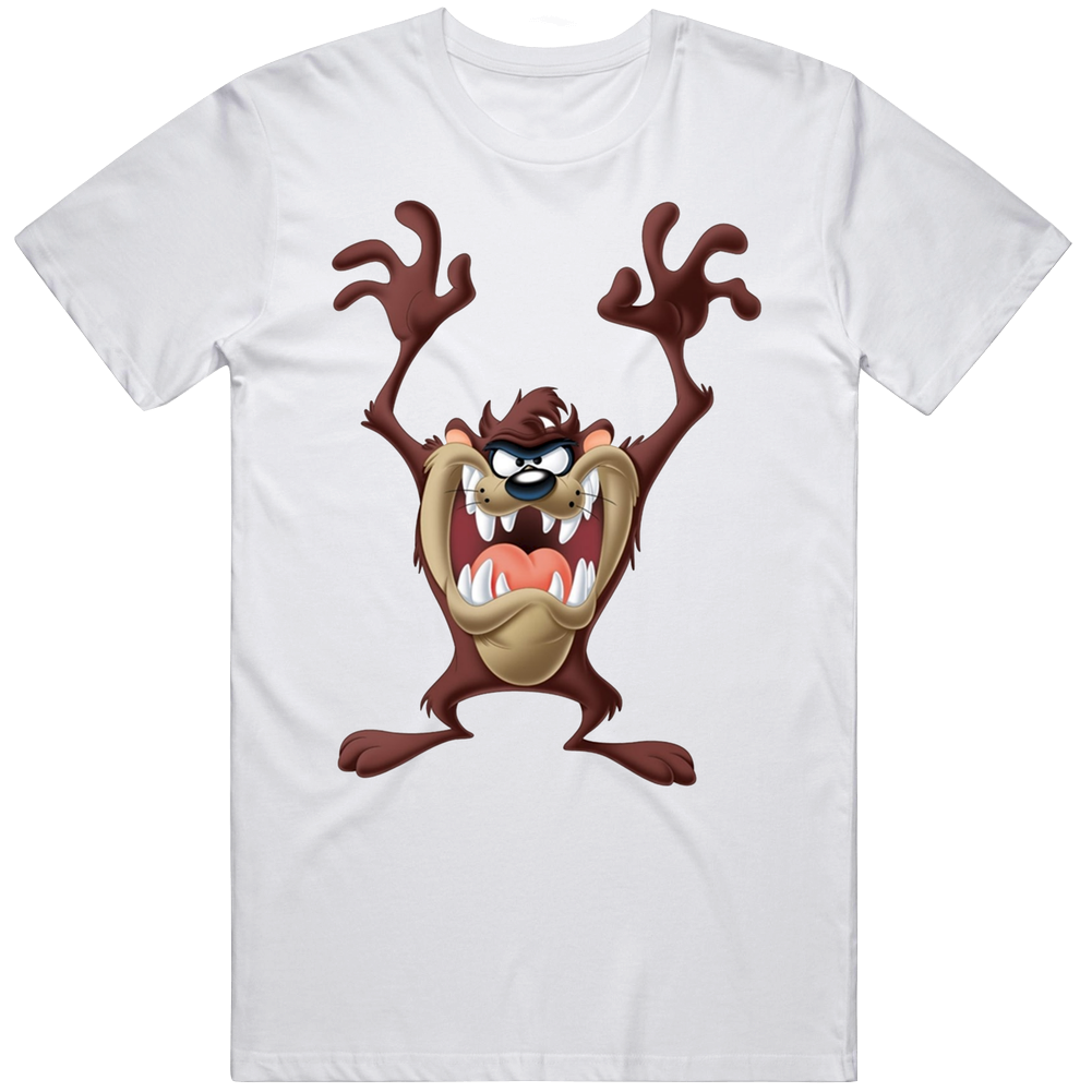 Looney Tunes Tazmanian Devil Graphic White Cotton Mens Cotton Tee T Shirt